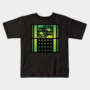 “Dimensional Rings” - V.6 Green - (Geometric Art) (Dimensions) - Doc Labs Kids T-Shirt